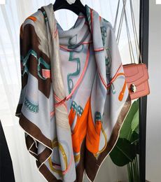 Sjaals Cashmere Silk Scarf 135x135cm Big Suqare en sjaals voor vrouwen Travel Officer wraps dualuse pashmina7148458