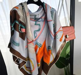 Sjaals Cashmere Silk Scarf 135x135cm Big Suqare en sjaals voor vrouwen Travel Officer wraps dualuse pashmina2144663