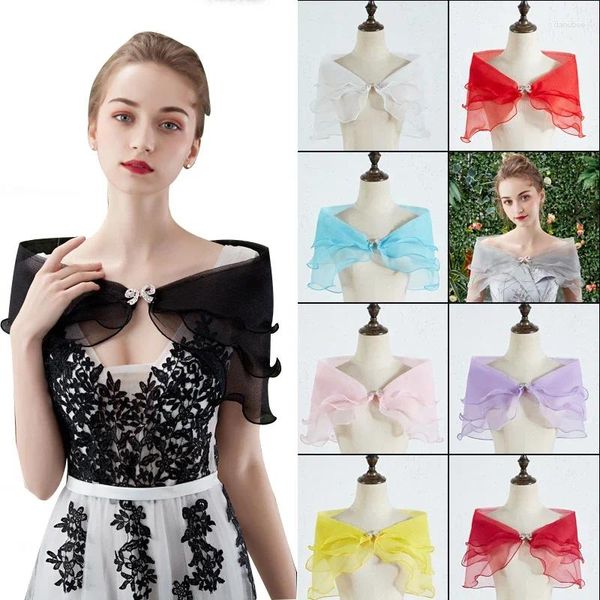 Écharpes décontractées à manches courtes de mariage de mariée élégante femme cape bras d'été couvrant tulle soirée bal cosplay châle