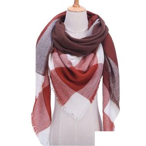 Sjaals Casual Vrouwen Kasjmier Winter Sjaal Gebreide Pashmina Plaid Vrouwelijke Warme Driehoek Deken Sjaals En Wraps Drop Levering Mode meubi