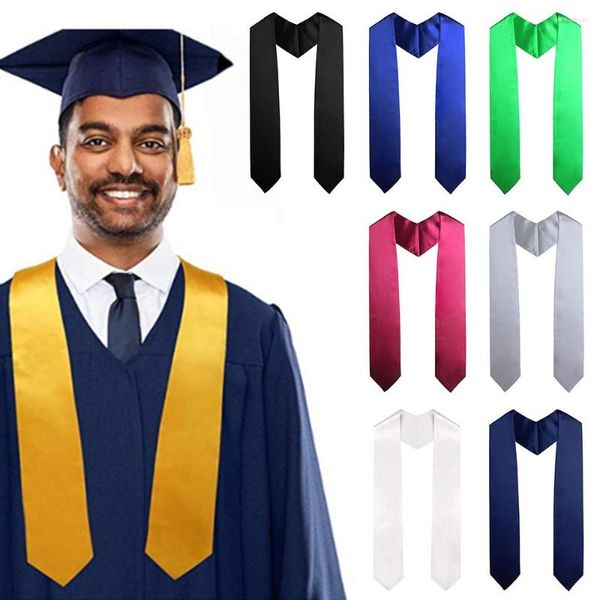 Bufandas Celebración Po Props Graduación Uniforme Unisex Vestido académico Batas Fajas negras Estola Faja