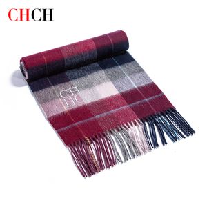 Écharpes CHCH hommes écharpe laine chaude plus de couleur pour rouge gris bleu marron écharpe d'hiver 30x180 cm 230215