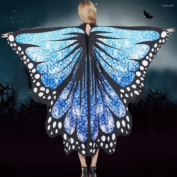 Foulards Chic papillons anti-rétrécissement aile ciel étoilé impression déguisement d'halloween fête adultes châle fournitures d'habillage