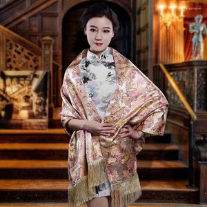 Bufandas Estilo Chino Shu-Brocade Bufanda Mujeres Elegante Mantón Y Envolturas Vintage Jacquard Pashmina Regalo de Cumpleaños Echarpe Plus Tamaño 205 55Cm