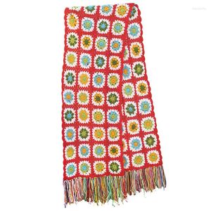 Foulards jour de noël cadeau fait à la main Crochet écharpes femmes gland écharpe enveloppes 200 27cm grande fleur automne hiver châle