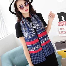 Sjaals Klassieke vintage stijl All-match dames zijden satijnen sjaal OL Office Business Gedrukt Koreaanse sjaals Sjaal Kleurrijke geschenken
