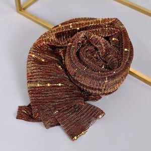 Bufandas Accesorios de ropa Pañuelo musulmán Color sólido Envolturas Lentejuelas Raya Mantón Bufanda de seda femenina Estilo coreano