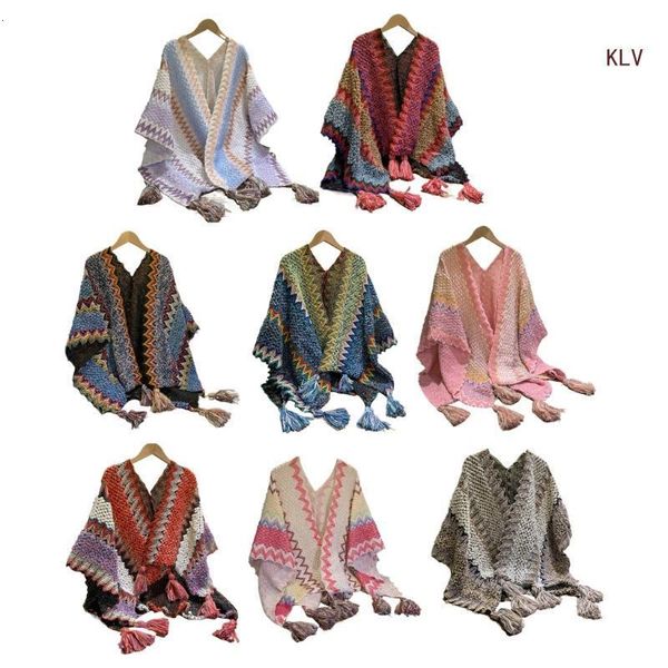 Sjaals Colombia Poncho voor vrouwen tieners gehaakte trui trui gebreide kimono omslagdoek schouder wrap winter Boheemse sjaal 6XDA 230921