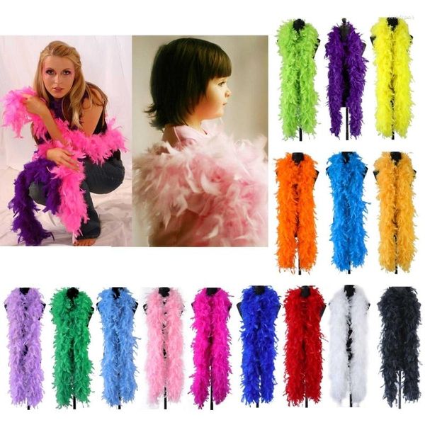 Bufandas coloridas de plumas de felpa a rayas para fiesta, ropa de boda, vestido, chal, bufanda, club nocturno para adultos, traje de baile de escenario, accesorios Po