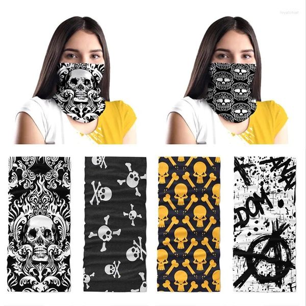 Bufandas Cool 3D Skull Faces Bufanda Mujeres Turban Magic Al aire libre Anti-UV Multiuso Hombres Suave Cambiable Cuello Tubo Snood Bandana