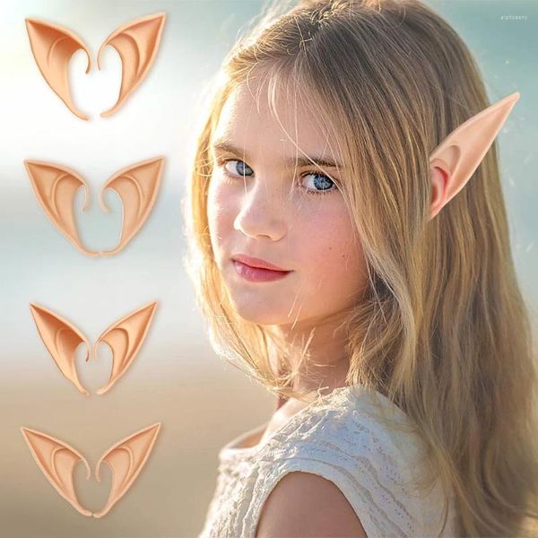 Bufandas Cosplay Hada Pixie Orejas de elfo Punta puntiaguda suave Anime Fiesta Vestir Disfraz Accesorios de disfraces para Halloween Navidad