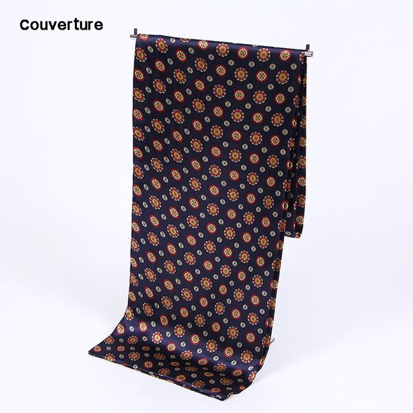 Foulards Couverture Hommes Soie marque de luxe Foulards Accessoires de mode Automne Hiver Mâle Soie Longue Écharpe Cravat bandana Gland Écharpe 230922