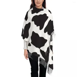 Croquage de vache à imprimé animal ranch châle enveloppe des femmes hiver grand foul