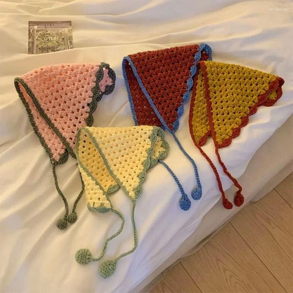 Crochets Crochet Turban Hair Scarf Bandana Bandana pour femmes tricotant les accessoires de mode pour filles vintage