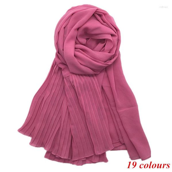 Foulards transfrontaliers couleur Pure perle en mousseline de soie plat plissé couture dentelle froissé orteil écharpe châle une pièce goutte