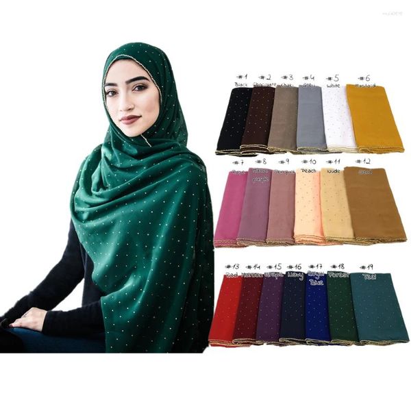 Écharpes en mousseline de cristal en mousseline hijab mode châle de pierre