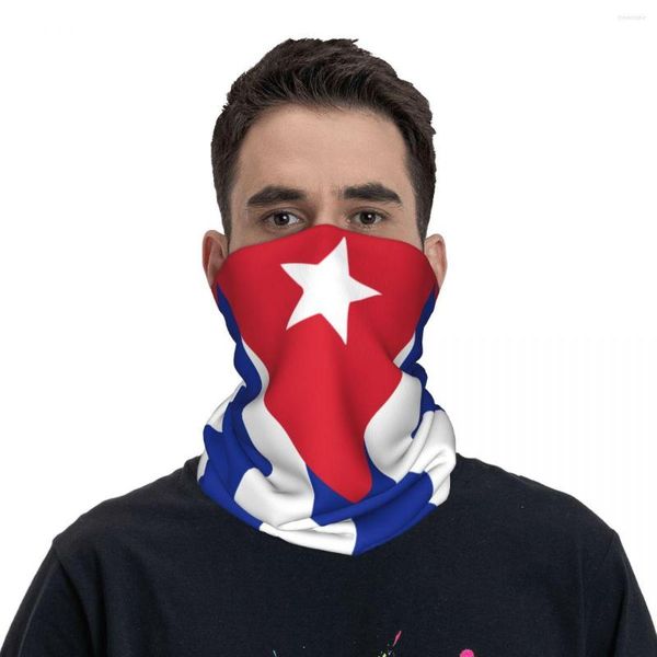 Écharpes Cuba Drapeau National Cubain Bandana Cache-Cou Imprimé Wrap Écharpe Multi-usage Masque Visage Courir Pour Hommes Femmes Adulte Respirant