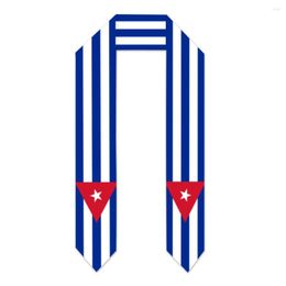 Foulards Cuba Drapeau Cool Écharpe Top Imprimer Graduation Sash Étole Étude Internationale À L'étranger Adulte Unisexe Accessoire De Fête
