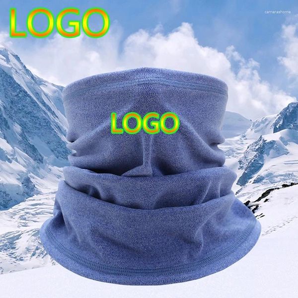 Bufandas Logotipo personalizado Invierno Fleece Cuello Polaina Calentador Clima frío Cara Máscara de esquí Tubo a prueba de viento Mujeres Medio Snowboard