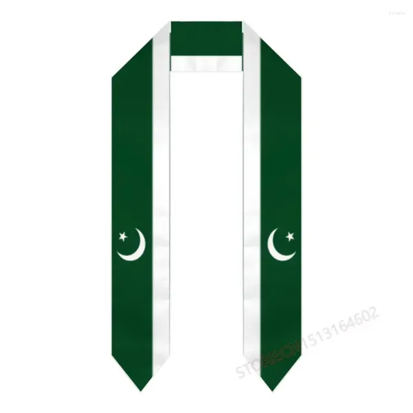 Nombre personalizado o logotipo de la bandera de la bandera de Pakistán Graduación de la bufanda Estudio internacional de estudio en el extranjero Clase de 2024 chal