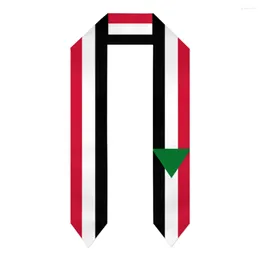 Écharpes Nom personnalisé ou logo Soudan Flag Scarf Graduation Stole Sash Sash Study Study Abroad Classe de 2024 Châle