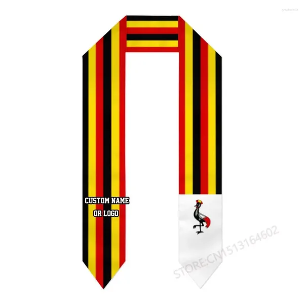 Nombre personalizado o logotipo de bufandas Flagal Uganda Cool Graduation Stole Study International Study en el extranjero Clase de 2024 Shawl