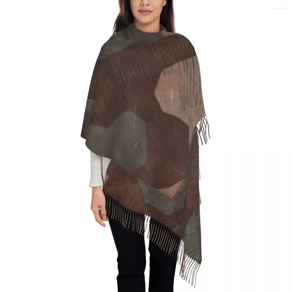 Foulards imprimés personnalisés Splintertarn Allemand Militaire Camouflage Écharpe Femmes Hommes Hiver Automne Chaud Armée Tactique Camo Châle Wrap