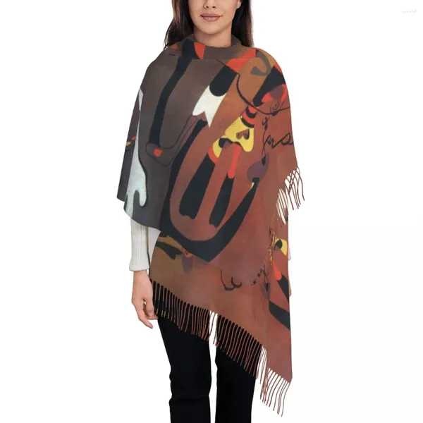 Bufandas Impreso personalizado Joan Miro Arte abstracto Bufanda Mujeres Hombres Invierno Otoño Cálido Caracol Mujer Flor Estrella Chales Wraps