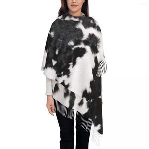 Sjaals Aangepaste print koehide lederen textuur sjaal vrouwen mannen winter warme dierenhuid sjaals wraps