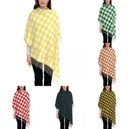 Foulards imprimé personnalisé jaune écharpe pied-de-poule femmes hommes hiver chaud pied-de-poule géométrique châle Wrap