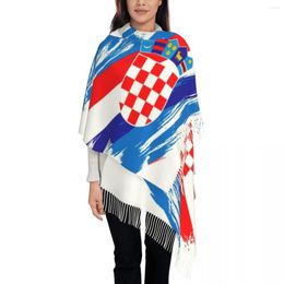 Sjaals Aangepaste bedrukte vlag van Kroatië sjaal mannen vrouwen winter warme Kroatische patriottische trotse sjaalomwikkel
