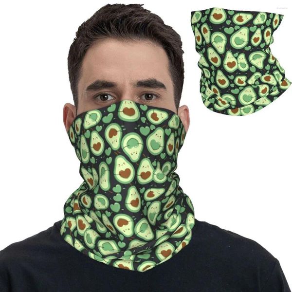 Écharpes mignons avocats de fruits de fruit couverture de cou bandana couverture des caloulaves imprimés écharpe couchets multifonctionnels pêche unisexe adulte toute la saison