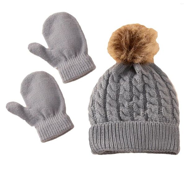 Écharpes mignons chapeau de bébé gants gants de costume set ponceau de bonnet de bonnet de bonnet