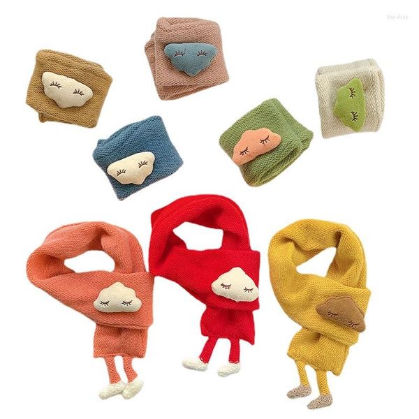 Bufandas Lindas nubes de dibujos animados Bufanda para niños Protectores de cuello Niños Niñas Estilo coreano Chal de cuello de punto