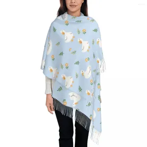 Foulards Mignon Canard Fleur Châle Wrap Femmes Hiver Chaud Grande Écharpe Douce Dessin Animé Pashmina