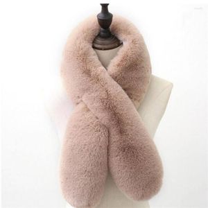 Sjaals Leuke Nepbont Sjaal Vrouwen Polar Fleece Effen Kleur Roze Kruis Kraag Warm Dikker Man Herfst Winter Kaki F042