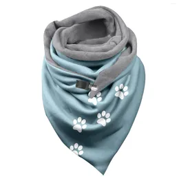 Bufandas Bufandas estampadas lindas para mujeres Color sólido Botón a prueba de viento Abrigo suave Ladias Mantener bufanda caliente Foulard