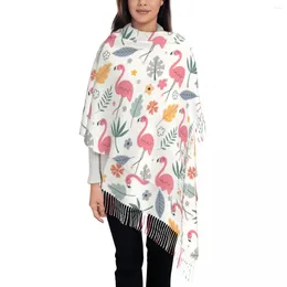 Écharpes Mignon Modèle Sans Couture Avec Flamingo Écharpe Wrap Pour Les Femmes Longue Hiver Chaud Gland Châle