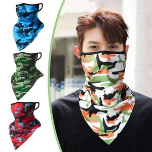 Foulards Masque de cyclisme Soie Couverture de visage Couvre-chef Foulards Pêche Respirant Sports de plein air Protection UV Bandana Cou Tube Écharpe