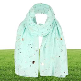 Sjaals dagelijkse casual sport dames mode ster moon folie printescarf wrap zijden sjaalreis lichtgewicht comfortabel 2641336