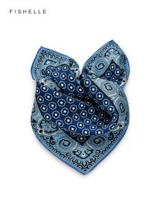 Craquins bleu foncé bleu clair imprimé en soie naturel foulard foulard foulard de foulard