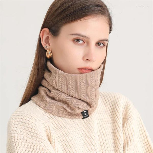 Bufandas Diseño Anillo de moda Bufanda Silenciador Mujeres Snood Downy Cuello grueso Invierno Cálido Abrigos femeninos Unisex Sólido Hombres al aire libre 2023