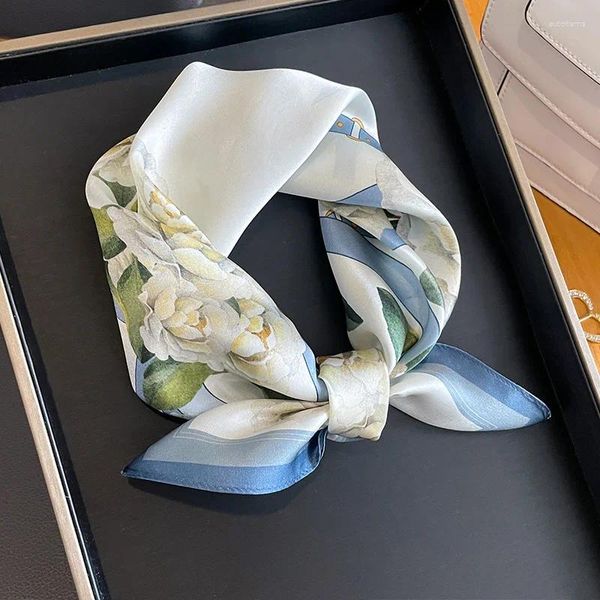 Foulards Design Soie Naturelle Foulard Carré Luxe Imprimer Bandeau Cheveux Main Poignet Foulard Foulard Bandana Cravate Echarpe 2023