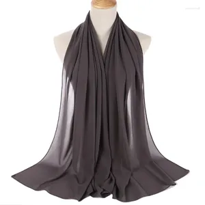 Foulards Design Écharpe Femmes De Luxe De Haute Qualité En Mousseline De Soie Doux Hijabs Solide Couleur Dames D'été Plage Châles Wraps Couverture Femelle