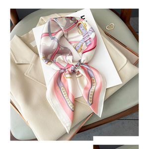 Écharpes lettres de créateurs fleur imprimé imitation en soie écarpe bandeau pour les femmes Fashion Long Handle Sac Paris SHODER TOTER