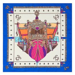 Foulards Accessoires d'écharpe de créateur 60cm * 60cm Twill Soie Euro Style Femmes Foulard Carré Ancre Bateau Imprimer Foulards Printemps Et Automne Foulard