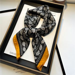 Sjaals ontwerper sjaal letters afdrukken imiteer zijde 70x70 cm hoofdband voor vrouwen mode vierkante nek sjaal grote sjaals paris schouder veer lint wikkel