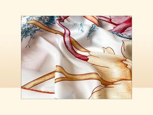 Écharré Designer Silk Head Scarps For Women Manual Rold Scarf 90x90 Top Bandana Print Foulard Femme Soie de Marque Luxe5771617