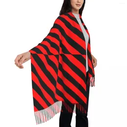 Sjaals diagonale gestreepte sjaal dames Albanië nationale vlagkop winter luxe 2024 sjaals en wraps zachte designer bufanda mujer