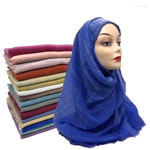 Bufandas Diamantes Raya Malasia Gasa Hijab Mujeres Islámica Voile Wraps Chal largo Señoras Pañuelo Musulmán Hijabs Ligero